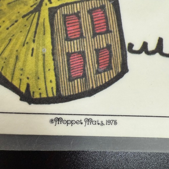 Vintage 1975 Moppet Mats Scotts Place‎ Turtle Sunflower Leo SeminiTable Placemat - Picture 2 of 11